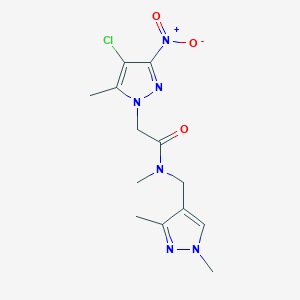 molecular formula C13H17ClN6O3 B214128 2-(4-chloro-5-methyl-3-nitro-1H-pyrazol-1-yl)-N-[(1,3-dimethyl-1H-pyrazol-4-yl)methyl]-N-methylacetamide 