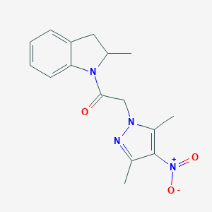 molecular formula C16H18N4O3 B214129 1-({4-nitro-3,5-dimethyl-1H-pyrazol-1-yl}acetyl)-2-methylindoline 