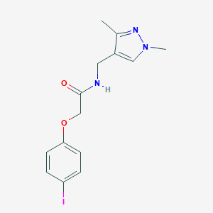 molecular formula C14H16IN3O2 B214131 N-[(1,3-dimethyl-1H-pyrazol-4-yl)methyl]-2-(4-iodophenoxy)acetamide 