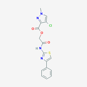molecular formula C16H13ClN4O3S B214146 2-oxo-2-[(4-phenyl-1,3-thiazol-2-yl)amino]ethyl 4-chloro-1-methyl-1H-pyrazole-3-carboxylate 