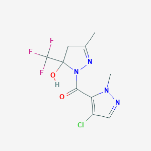 molecular formula C10H10ClF3N4O2 B214148 (4-chloro-1-methyl-1H-pyrazol-5-yl)[5-hydroxy-3-methyl-5-(trifluoromethyl)-4,5-dihydro-1H-pyrazol-1-yl]methanone 