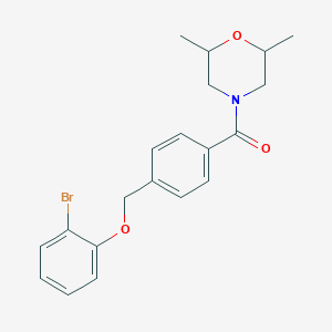 molecular formula C20H22BrNO3 B214151 4-{4-[(2-Bromophenoxy)methyl]benzoyl}-2,6-dimethylmorpholine 