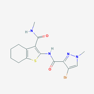 molecular formula C15H17BrN4O2S B214156 4-bromo-1-methyl-N-[3-(methylcarbamoyl)-4,5,6,7-tetrahydro-1-benzothiophen-2-yl]-1H-pyrazole-3-carboxamide 