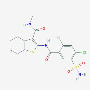 2-{[(2,4-dichloro-5-sulfamoylphenyl)carbonyl]amino}-N-methyl-4,5,6,7-tetrahydro-1-benzothiophene-3-carboxamide