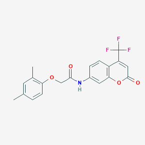 2-(2,4-dimethylphenoxy)-N-[2-oxo-4-(trifluoromethyl)-2H-chromen-7-yl]acetamide