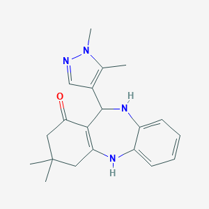 11-(1,5-dimethyl-1H-pyrazol-4-yl)-3,3-dimethyl-3,4,10,11-tetrahydro-2H-dibenzo[b,e][1,4]diazepin-1-ol