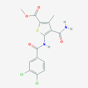 molecular formula C15H12Cl2N2O4S B214170 Methyl 4-(aminocarbonyl)-5-[(3,4-dichlorobenzoyl)amino]-3-methyl-2-thiophenecarboxylate 