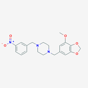 molecular formula C20H23N3O5 B214173 1-[(7-Methoxy-1,3-benzodioxol-5-yl)methyl]-4-(3-nitrobenzyl)piperazine 