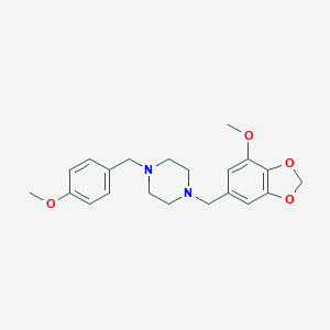 molecular formula C21H26N2O4 B214174 1-[(7-Methoxy-1,3-benzodioxol-5-yl)methyl]-4-(4-methoxybenzyl)piperazine 
