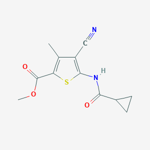 molecular formula C12H12N2O3S B214191 Methyl 4-cyano-5-[(cyclopropylcarbonyl)amino]-3-methyl-2-thiophenecarboxylate 