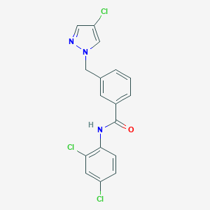 molecular formula C17H12Cl3N3O B214194 3-[(4-chloro-1H-pyrazol-1-yl)methyl]-N-(2,4-dichlorophenyl)benzamide 