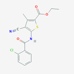 molecular formula C16H13ClN2O3S B214202 Ethyl 5-(2-chlorobenzamido)-4-cyano-3-methylthiophene-2-carboxylate 