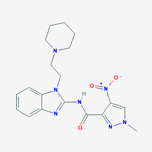 molecular formula C19H23N7O3 B214205 1-methyl-4-nitro-N-[1-(2-piperidin-1-ylethyl)-1H-benzimidazol-2-yl]-1H-pyrazole-3-carboxamide 