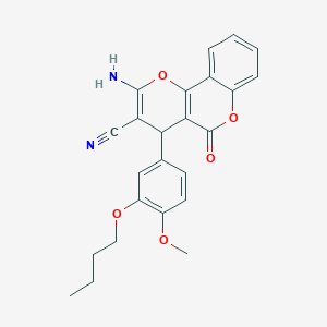 2-amino-4-(3-butoxy-4-methoxyphenyl)-5-oxo-4H,5H-pyrano[3,2-c]chromene-3-carbonitrile