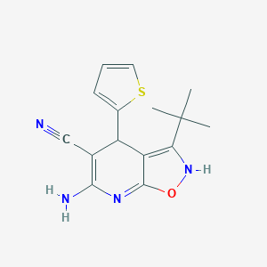 molecular formula C15H16N4OS B214210 6-amino-3-tert-butyl-4-thiophen-2-yl-2,4-dihydro-[1,2]oxazolo[5,4-b]pyridine-5-carbonitrile 