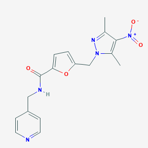 5-({4-nitro-3,5-dimethyl-1H-pyrazol-1-yl}methyl)-N-(4-pyridinylmethyl)-2-furamide