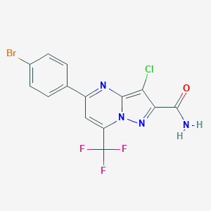 5-(4-Bromophenyl)-3-chloro-7-(trifluoromethyl)pyrazolo[1,5-a]pyrimidine-2-carboxamide