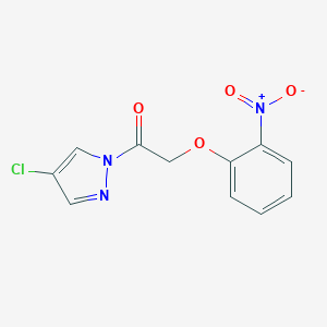 molecular formula C11H8ClN3O4 B214223 4-chloro-1-({2-nitrophenoxy}acetyl)-1H-pyrazole 