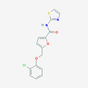 molecular formula C15H11ClN2O3S B214224 5-[(2-氯苯氧基)甲基]-N-(2-噻唑基)-2-呋喃甲酰胺 