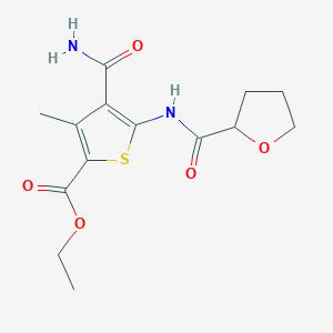 Ethyl 4-carbamoyl-3-methyl-5-[(tetrahydrofuran-2-ylcarbonyl)amino]thiophene-2-carboxylate