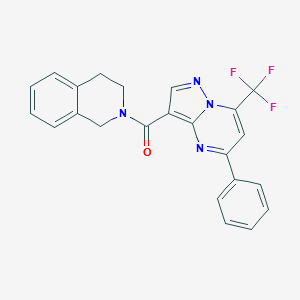 molecular formula C23H17F3N4O B214230 3,4-dihydroisoquinolin-2(1H)-yl[5-phenyl-7-(trifluoromethyl)pyrazolo[1,5-a]pyrimidin-3-yl]methanone 