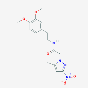 molecular formula C16H20N4O5 B214231 N-[2-(3,4-dimethoxyphenyl)ethyl]-2-(5-methyl-3-nitro-1H-pyrazol-1-yl)acetamide 