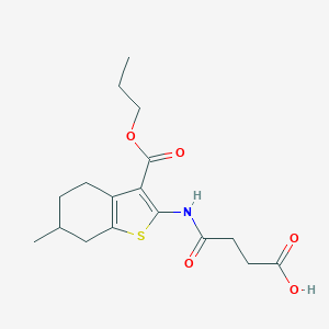 molecular formula C17H23NO5S B214235 4-{[6-Methyl-3-(propoxycarbonyl)-4,5,6,7-tetrahydro-1-benzothien-2-yl]amino}-4-oxobutanoic acid 