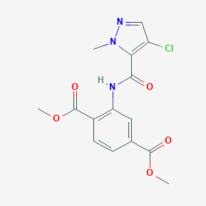molecular formula C15H14ClN3O5 B214257 dimethyl 2-{[(4-chloro-1-methyl-1H-pyrazol-5-yl)carbonyl]amino}terephthalate 