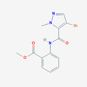molecular formula C13H12BrN3O3 B214263 methyl 2-{[(4-bromo-1-methyl-1H-pyrazol-5-yl)carbonyl]amino}benzoate 