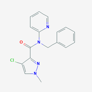 molecular formula C17H15ClN4O B214265 N-benzyl-4-chloro-1-methyl-N-(2-pyridinyl)-1H-pyrazole-3-carboxamide 