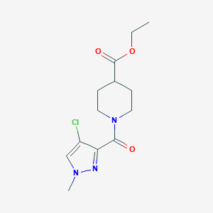 molecular formula C13H18ClN3O3 B214266 ethyl 1-[(4-chloro-1-methyl-1H-pyrazol-3-yl)carbonyl]-4-piperidinecarboxylate 