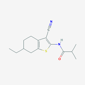 molecular formula C15H20N2OS B214267 N-(3-cyano-6-ethyl-4,5,6,7-tetrahydro-1-benzothiophen-2-yl)-2-methylpropanamide 