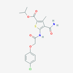 Isopropyl 4-(aminocarbonyl)-5-{[(4-chlorophenoxy)acetyl]amino}-3-methyl-2-thiophenecarboxylate
