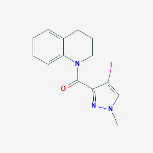 molecular formula C14H14IN3O B214276 1-[(4-iodo-1-methyl-1H-pyrazol-3-yl)carbonyl]-1,2,3,4-tetrahydroquinoline 