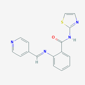 molecular formula C16H12N4OS B214285 2-[(4-pyridinylmethylene)amino]-N-(1,3-thiazol-2-yl)benzamide 