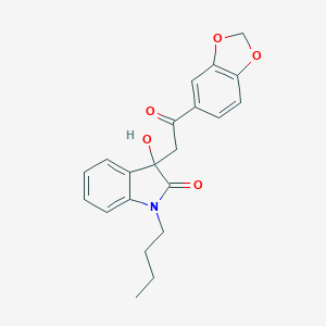 molecular formula C21H21NO5 B214296 3-[2-(1,3-benzodioxol-5-yl)-2-oxoethyl]-1-butyl-3-hydroxy-1,3-dihydro-2H-indol-2-one 