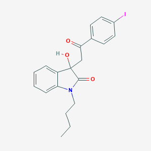 molecular formula C20H20INO3 B214298 1-butyl-3-hydroxy-3-[2-(4-iodophenyl)-2-oxoethyl]-1,3-dihydro-2H-indol-2-one 