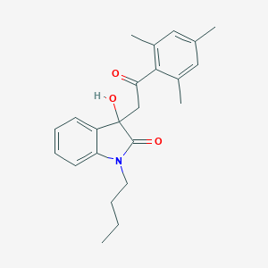 molecular formula C23H27NO3 B214302 1-butyl-3-hydroxy-3-[2-oxo-2-(2,4,6-trimethylphenyl)ethyl]-1,3-dihydro-2H-indol-2-one 