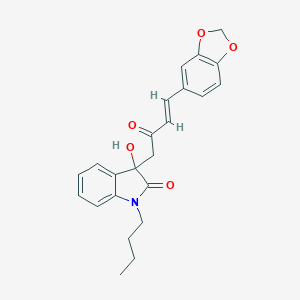 molecular formula C23H23NO5 B214305 3-[(3E)-4-(1,3-benzodioxol-5-yl)-2-oxobut-3-en-1-yl]-1-butyl-3-hydroxy-1,3-dihydro-2H-indol-2-one 