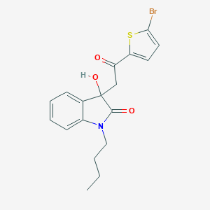 molecular formula C18H18BrNO3S B214307 3-[2-(5-bromothiophen-2-yl)-2-oxoethyl]-1-butyl-3-hydroxy-1,3-dihydro-2H-indol-2-one 