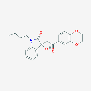 molecular formula C22H23NO5 B214310 1-butyl-3-[2-(2,3-dihydro-1,4-benzodioxin-6-yl)-2-oxoethyl]-3-hydroxy-1,3-dihydro-2H-indol-2-one 