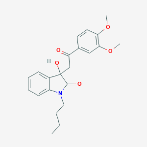 molecular formula C22H25NO5 B214311 1-butyl-3-[2-(3,4-dimethoxyphenyl)-2-oxoethyl]-3-hydroxy-1,3-dihydro-2H-indol-2-one 