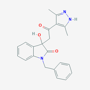 molecular formula C22H21N3O3 B214313 1-benzyl-3-[2-(3,5-dimethyl-1H-pyrazol-4-yl)-2-oxoethyl]-3-hydroxy-1,3-dihydro-2H-indol-2-one 