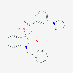 molecular formula C27H22N2O3 B214315 1-benzyl-3-hydroxy-3-{2-oxo-2-[3-(1H-pyrrol-1-yl)phenyl]ethyl}-1,3-dihydro-2H-indol-2-one 