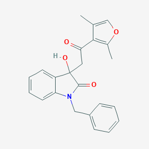 molecular formula C23H21NO4 B214318 1-benzyl-3-[2-(2,4-dimethyl-3-furyl)-2-oxoethyl]-3-hydroxy-1,3-dihydro-2H-indol-2-one 