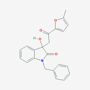 molecular formula C22H19NO4 B214321 1-benzyl-3-hydroxy-3-[2-(5-methyl-2-furyl)-2-oxoethyl]-1,3-dihydro-2H-indol-2-one 