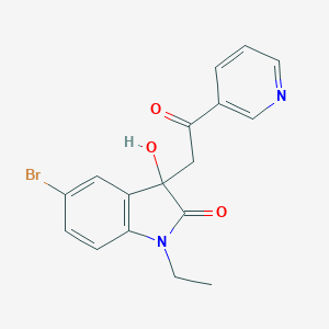 5-bromo-1-ethyl-3-hydroxy-3-[2-oxo-2-(pyridin-3-yl)ethyl]-1,3-dihydro-2H-indol-2-one