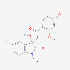 molecular formula C20H20BrNO5 B214329 5-bromo-3-[2-(2,4-dimethoxyphenyl)-2-oxoethyl]-1-ethyl-3-hydroxy-1,3-dihydro-2H-indol-2-one 