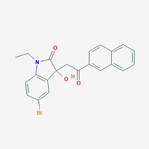 molecular formula C22H18BrNO3 B214331 5-bromo-1-ethyl-3-hydroxy-3-[2-(naphthalen-2-yl)-2-oxoethyl]-1,3-dihydro-2H-indol-2-one 