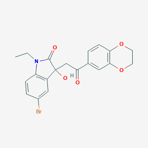 5-bromo-3-[2-(2,3-dihydro-1,4-benzodioxin-6-yl)-2-oxoethyl]-1-ethyl-3-hydroxy-1,3-dihydro-2H-indol-2-one